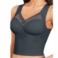 thumbnail image 2 of DailyTrove Women Long Line Wireless Bralette Mesh Splice Soft Comfort Bra for Daily Under Outfits, 2 of 5