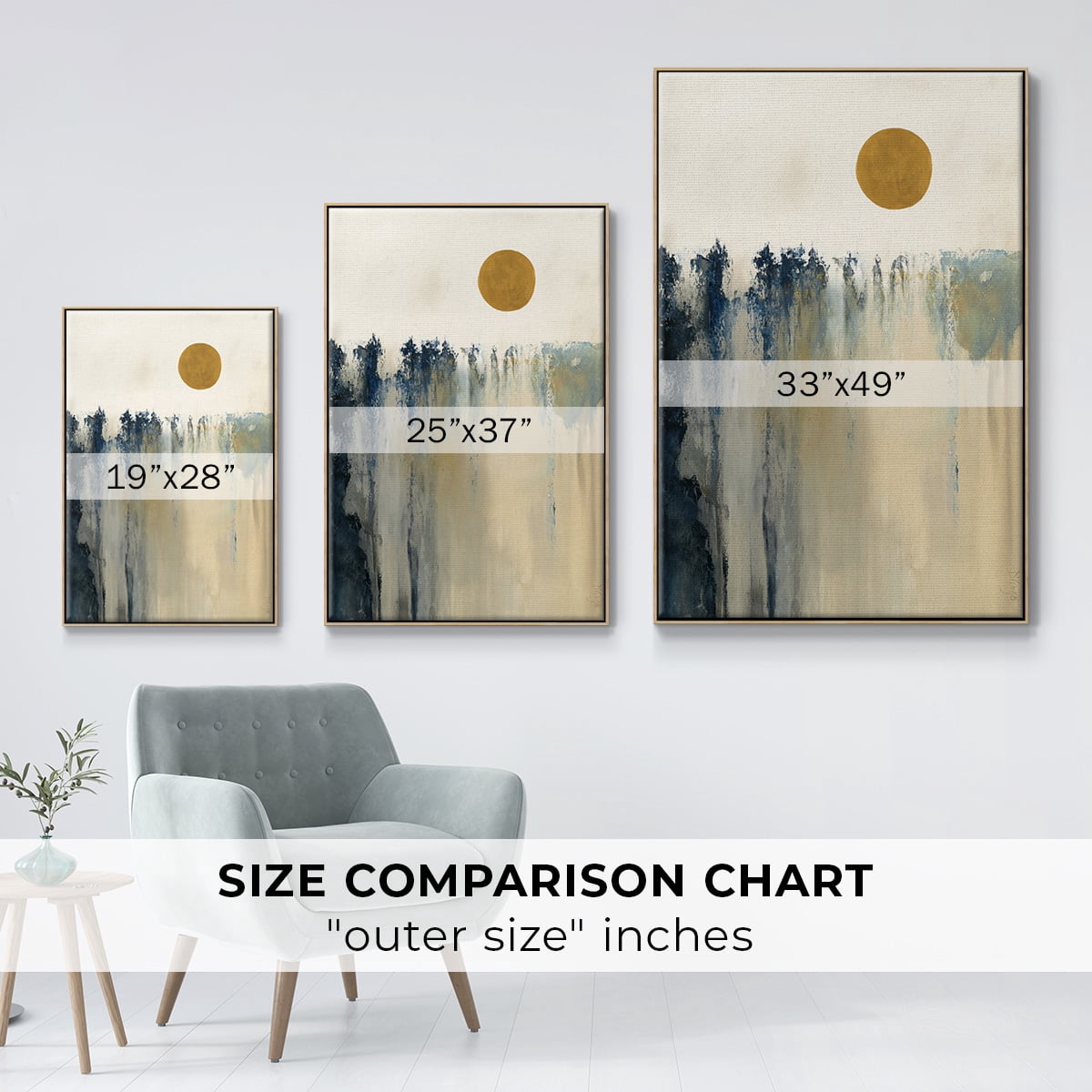 Equilibrium Framed Premium Gallery Wrapped Canvas - Ready to Hang - 27 x 41 - Natural Wood Floating Frame