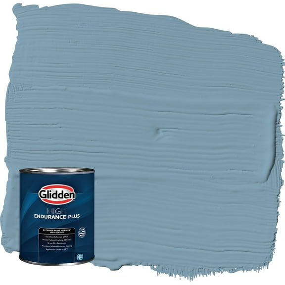 Glidden HEP Americana / Blue Semi-Gloss Exterior Paint with Primer, 1 Quart