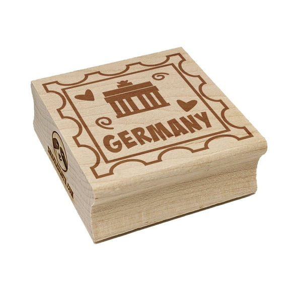 Germany Brandenburg Gate Passport Travel Square Rubber Stamp Stamping Scrapbooking Crafting - Small 1.25in