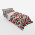 thumbnail image 3 of Ambesonne Rose Bedding Set 4 Pcs, Watercolor Fresh Blossoms, Queen, Red Green White, 3 of 3