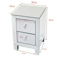 thumbnail image 5 of FCH Mirrored Glass Bedside Table, Nightstand With Two Drawers, End Table, Silver, 5 of 8