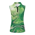 thumbnail image 4 of KHONTS Women's Quarter Zip Golf Shirts Sleeveless with Collar Tennis Tank Tops Athletic Workout Activewear 12-Green S, 4 of 4