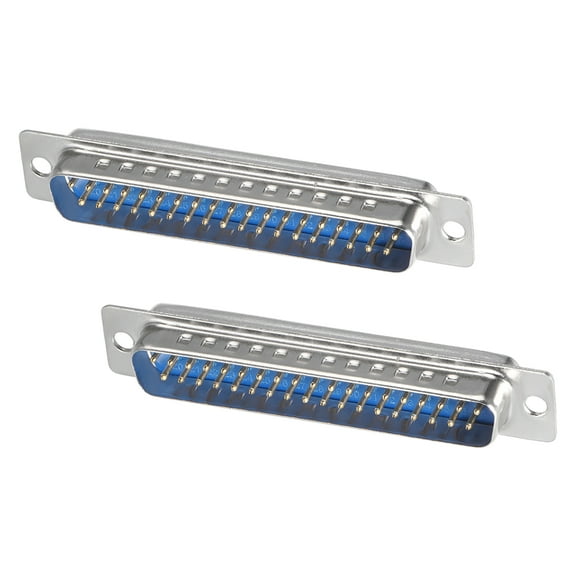 D-sub Connector Male Plug 37-pin 2-row Port Terminal Solder Type Blue 2pcs