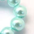thumbnail image 3 of Baking Painted Pearlized Glass Pearl Round Bead Strands Aquamarine 8~9mm Hole: 1mm 100~105pcs/strand 31.4 inch, 3 of 4