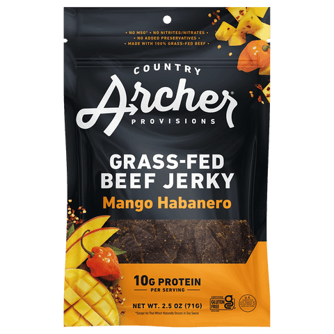 (Pack of 12), Country Archer Mango Habanero Beef Jerky, 2.5 oz