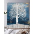 thumbnail image 3 of Sheer Curtain Panels White Tree Oil Painting Rod Pocket Voile Window Curtains Ombre Blue Window Treatments Ligh Filtering Privacy Curtain Drapes for Bedroom Living Room 2 Panel Set 84 Inch Length,, 3 of 9