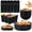 48 PCS, variant on Premium Wheat Straw Dinnerware Sets,Unbreakable Reuasble Plates and Bowls Set for 6 People,Dishwasher and Microwave Safe Dishes Set (Black,48PCS)