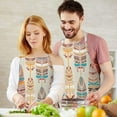 thumbnail image 3 of Ethnic - Style Colorful Feather Pattern Apron-Garden Aprons for Women with Pockets-Cotton Linen Waterproof Kitchen Cooking Gardening Aprons Adjustable for Kitchen,Cooking,BBQ and Salon 33x27 Inch, 3 of 7