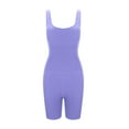 thumbnail image 6 of DHFJKG Yoga Rompers For Women Ribbed Sleeveless Workout One Piece Short Jumpsuit Square Neck Solid Color Summer Gym Outfits Soft Onesie, 6 of 9