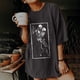 thumbnail image 1 of Pntutb Blusa de manga corta con estampado de calavera, sol y luna, estilo vintage, para mujer Pntutb Pntutb-3303, 1 of 9