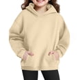 thumbnail image 2 of Tramfacy Chandail à Capuchon pour Filles Chandail à Manches Longues Chandail en Molleton à Capuche pour Filles Chandail à Manches Longues Chandails en Molleton en Polaire pour Enfants de 5 à 14 Ans, 2 of 7