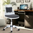 thumbnail image 2 of Home Computer Desk Chair, SYNGAR Swivel Office Chair with Adjustable Height and Back Support, Upholstered Task Chair with Lumbar Pillow, for Home, Office, Conference Room, White & Gray, D5162, 2 of 10