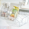 thumbnail image 4 of Transparent Acrylic Pen Container, Multi-Compartment Desk Organizer for Stationery and Office Supplies, Space-Saving Storage with Phone Slot and High Clarity Material, 4 of 6