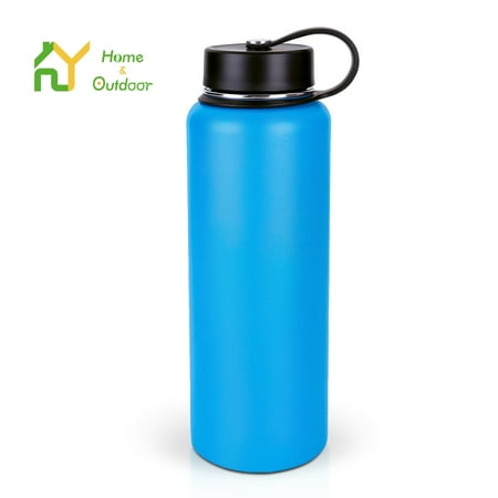 

S.Y Home&Outdoor Insulated Water Bottle Wide Mouth Stainless Steel Vacuum Insulated Travel Sports Water Bottle BPA Free Waterproof - 40oz Blue