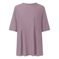 thumbnail image 4 of Women Summer Tops Women Crew Neck Fitted Shirt Basic Tops Short Sleeves Summer T Shirt Classic T Tee plus Size Full Sleeve Shirts for Cute Girl Junior Short Teen Girl Oversize Tees plus Size Light, 4 of 4