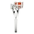 thumbnail image 3 of 0.87 ct Round Cut Simulated Red Diamond 3 Stone 18K White Gold Womens Engagement Ring, 3 of 5
