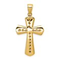 thumbnail image 4 of 14K Yellow Gold Twisted Cross Pendant, 39 mm Polished, 4 of 6