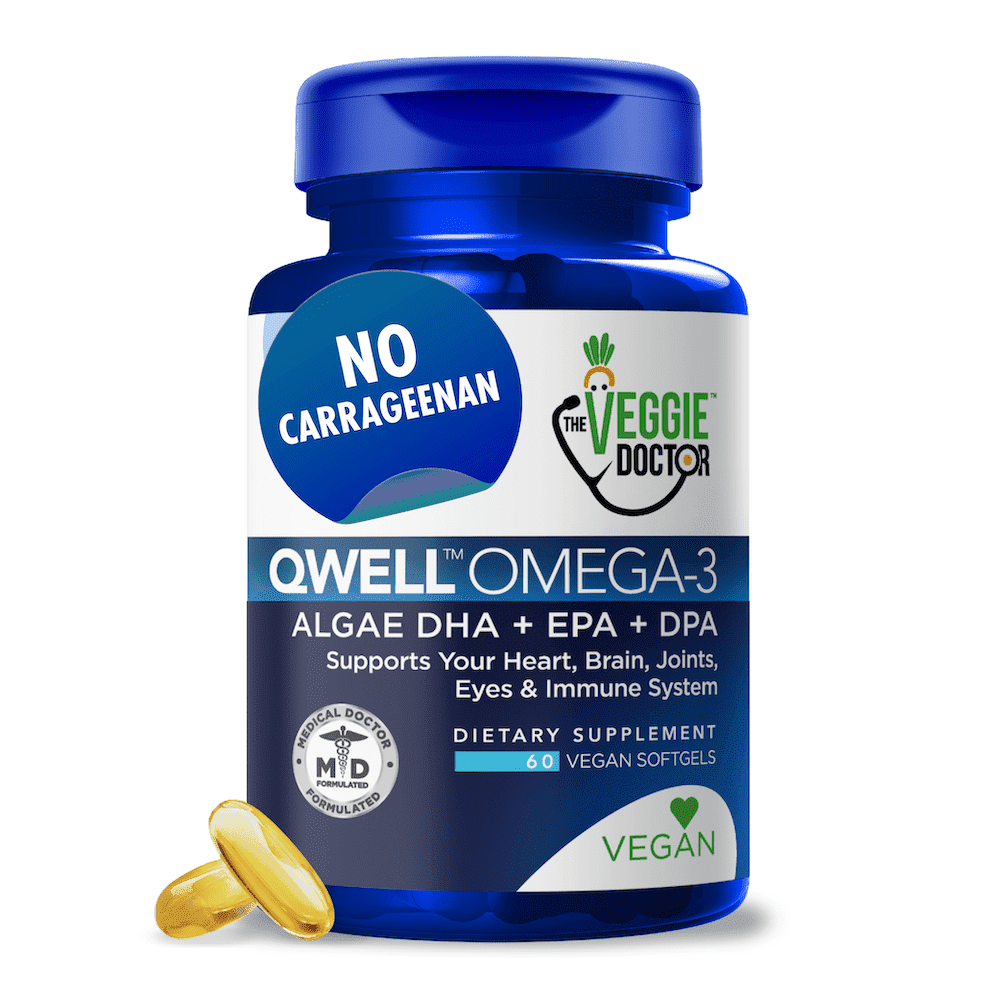The Veggie Doctor Vegan Omega-3 Algae DHA DPA EPA Supplements, 60 Softgels
