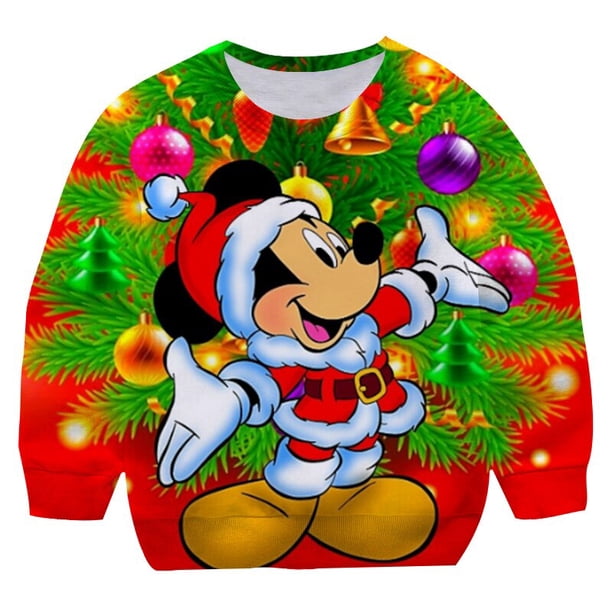 Bebé niños niñas Mickey Mouse sudaderas con capucha moda Minnie sudaderas niños niños manga larga dibujos animados niños Anime estampado 3D ropa 4T Gao Jinjia LED