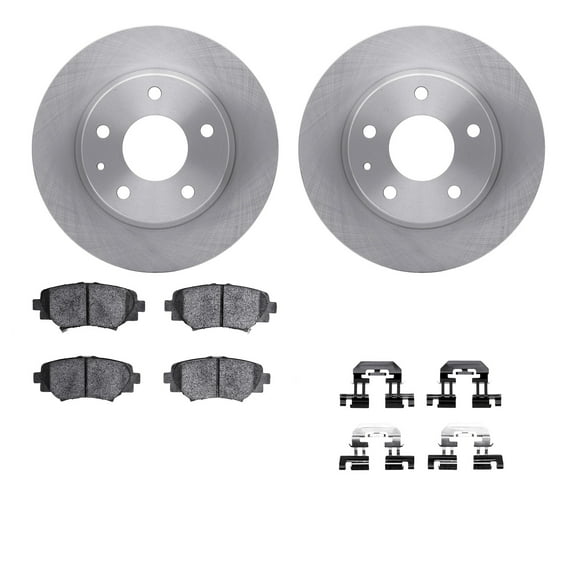 Dynamic Friction Company Rear Brake Rotors with 5000 Advanced Brake Pads includes Hardware 6512-80230