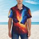 thumbnail image 2 of Fotbe Wolf Camisa Hawaiana para Hombre Unisex – Camisa Casual de Verano con Botones de Manga Corta de Algodón y Lino,Small, 2 of 7