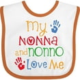 thumbnail image 3 of Inktastic My Nonna and Nonno Love Me Grandchild Boys or Girls Baby Bib, 3 of 4