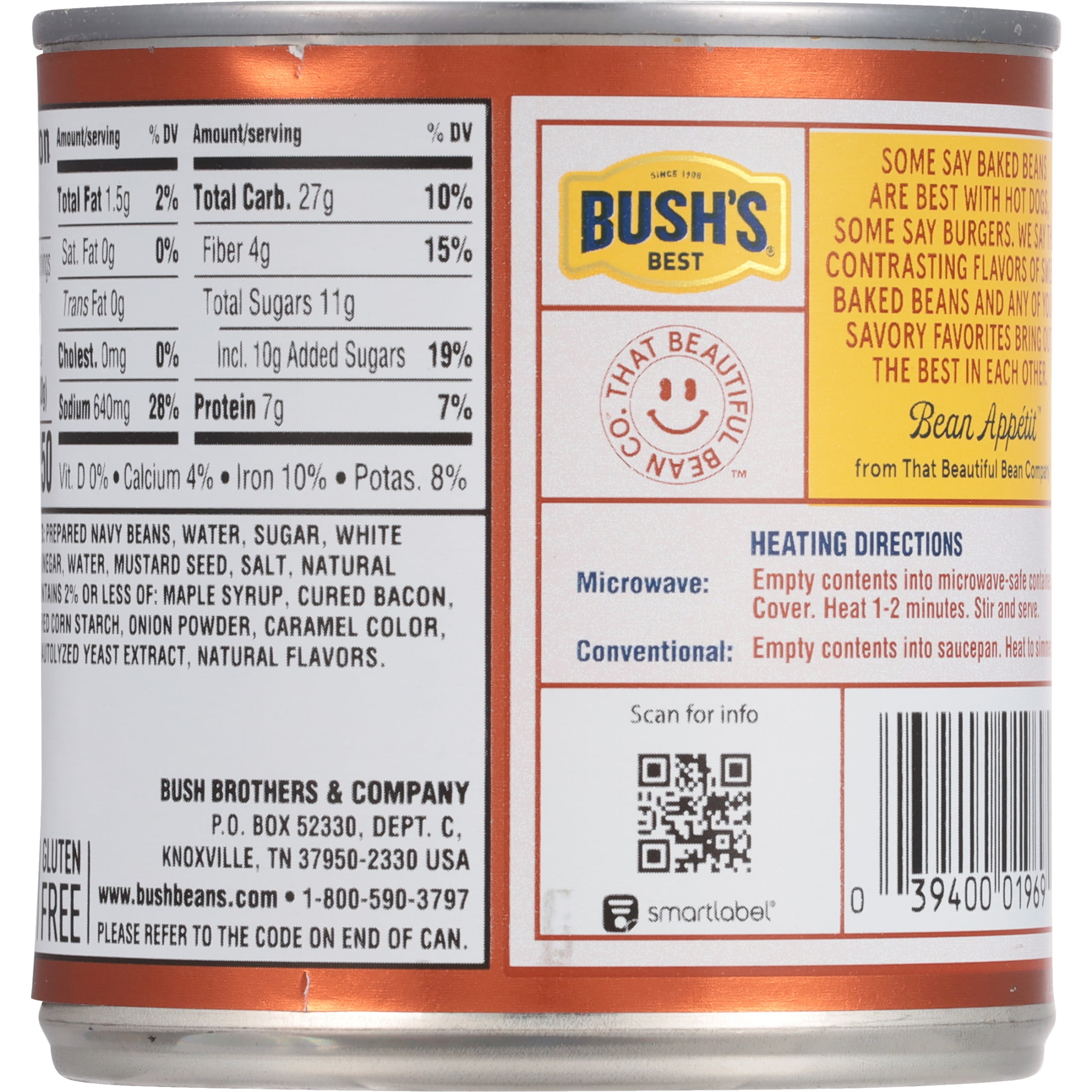 (12 pack) Bush's Maple and Cured Bacon Baked Beans, Canned Beans, 16 oz Can