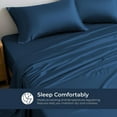 thumbnail image 5 of 100% Bamboo Split King Sheet Set - Ultra Soft, Breathable & Cooling, Ideal for Hot Sleepers, 16" Deep Pocket, Hotel Luxury Bedding (Navy Blue), 5 of 8