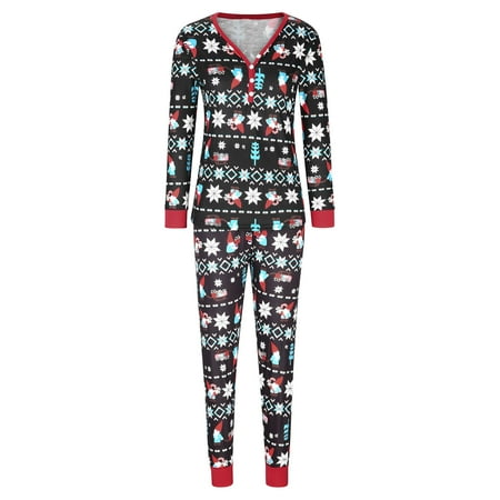 

AOOCHASLIY Family Christmas Pajamas Clearance Plaids & Stripes Mom Xmas Outfit Women Long Sleeve Xmas Parent-kid Housewear Pajama Suit Top+Pants