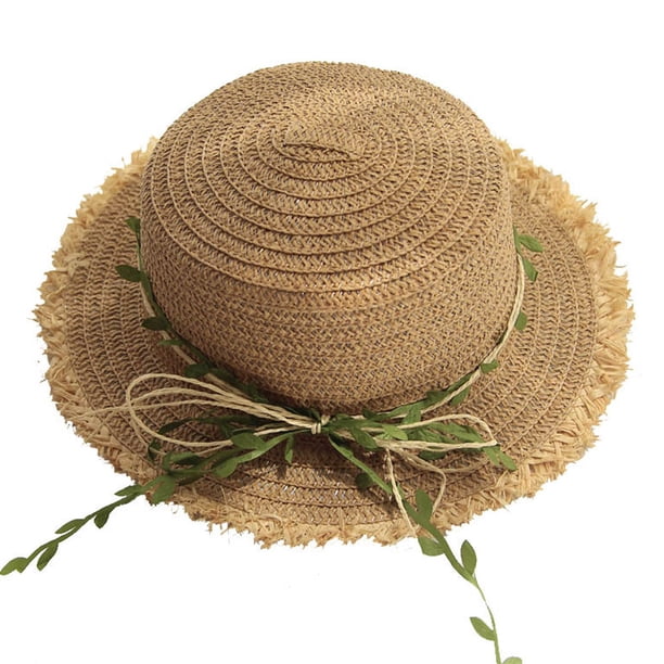 Sombrero de paja con circunferencia de 56-58 cm, sombrero de paja para mujer, sombrero de sol con lazo de ratán, sombrero de verano, sombrilla, sombrero de playa, sombrero para el sol al