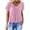 #0215-Pink, variant on Women's Tops Short Sleeve V Neck Gathered Bust Blouses Casual Daily Style Soft Stretchy Fabric Relaxed Fit Shirts Gift