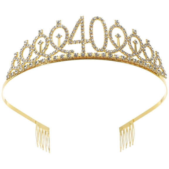 FRCOLOR 40th birthday gifts, 40th birthday decorations, 40th birthday tiara, diamond tiara, birthday tiara, crystal tiara, tiara crown, queen crown, tiara headband