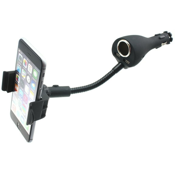 Car Mount for Motorola Moto G Play (2024) - Charger Holder DC Socket USB 2-Port Cradle Swivel B2D for Motorola Moto G Play (2024)
