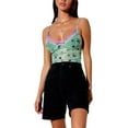 thumbnail image 2 of KOMOO Women Sling Camisole Lace Print Sleeveless Spaghetti Strap Tank top Summer Crop Tops, 2 of 4