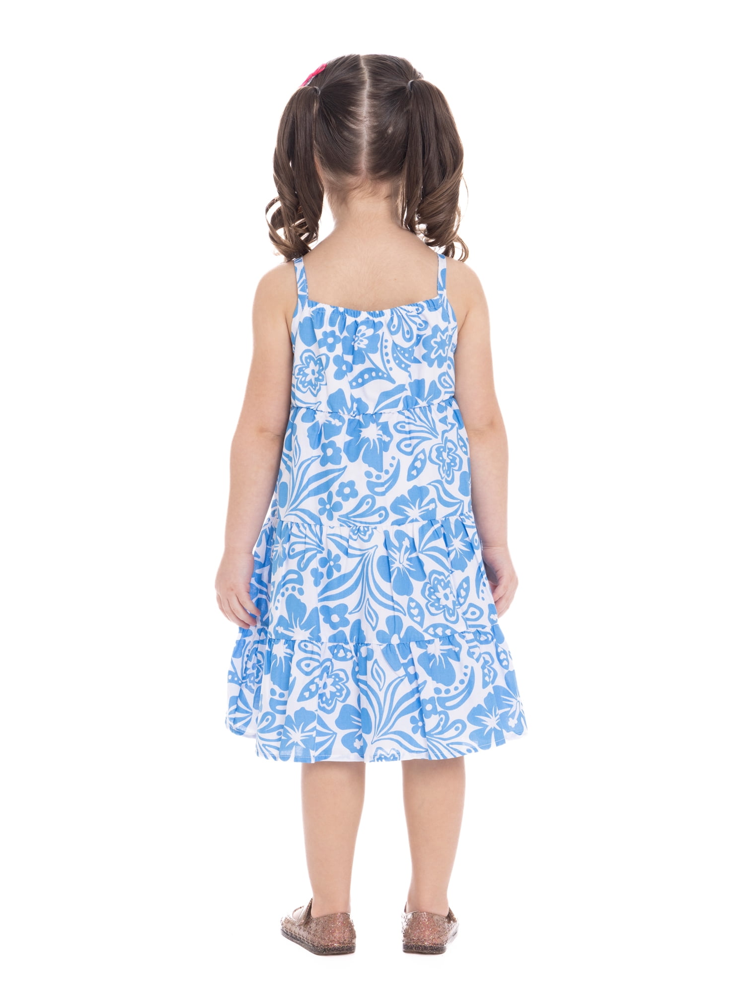 Wonder Nation Toddler Girls Cotton Sleeveless Floral Printed Dress, Sizes 12M-5T