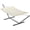 Beige, variant on IdealHouse Hammock with Stand, 2 Person Heavy Duty Hammock with Soft Pillow & Balance Ropes, Stand Alone Hammock with Curved Spreader Bar, Portable Outdoor Hammock for Patio,Beach, Backyard,Grey