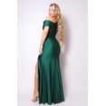 thumbnail image 2 of One Shoulder Draped Side Slit Maxi Dress Hunter, 2 of 3