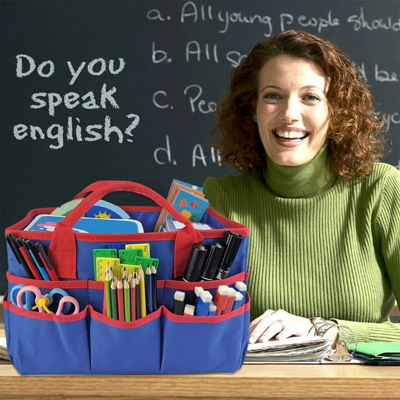 Kraoden Multi-Pocket Teacher Handbag, Mummy Bag, Gardening Tool Bag, Stationery Organiser, Portable Tote with Internal Dividers, Durable and Comfortable Carrying Design