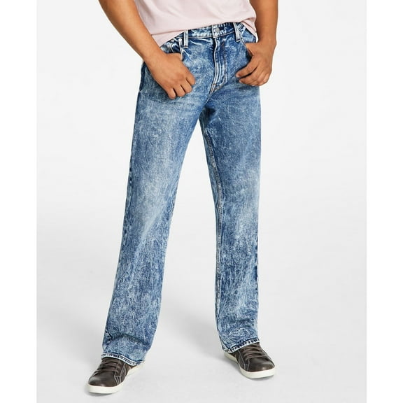 Guess Men's Vermont Straight Leg Modern Bootcut Stone Wash Jeans 38x32 B4HP $108