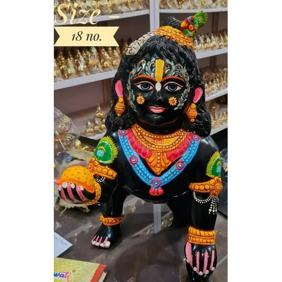 black full painted laddu Gopal idol , 18 number