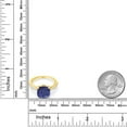 thumbnail image 5 of Gem Stone King 3.77 Ct Blue Lapis White Created Sapphire 18K Yellow Gold Plated Silver Ring (Size 5), 5 of 6