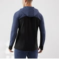 thumbnail image 7 of Timoontee Men's Cardigan Athletic Hoodies Long Sleeve Zip Up Pullover Tops Outdoor Casual Workout Sweatshirts Color Block Hooded Sweatshirts Blue M, 7 of 7