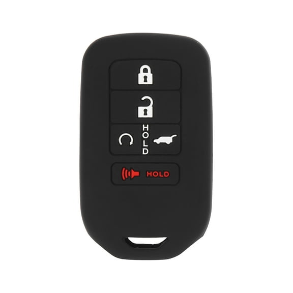 Car Key Fob Cover 5 Button Protective Case Silicone Black for Honda Accord Civic CR-V Pilot
