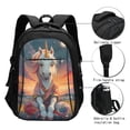 thumbnail image 3 of Daiia Starry Sky Cute Horse Pattern USB Charging Backpack for Men and Women, Anti-Theft Backpack,Travel Backpack,School Backpack,College Backpack,Laptop Backpack, 3 of 7