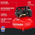 thumbnail image 2 of CRAFTSMAN Red 0.8HP 150 PSI 1-Stage Oil-Free Air Compressor 6 gal, 2 of 9