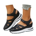 thumbnail image 2 of EliteGoogv Womens Closed Toe Sandals Wedge Heel Hollow Out Sandals For Women Adjustable Strap Slip On Outdoor Walking Shoes Summer Beach Shoes Black US :6.5, 2 of 9