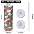 thumbnail image 3 of Camouflage 20 Oz Stainless Steel Skinny Tumbler – Vacuum Insulated Slim Travel Cup with Lid & Stainless Steel Straw, 360° Full Wrap Printed Tumbler for Home, Office & Outdoor Use, 3 of 6