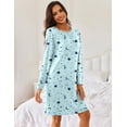 thumbnail image 5 of Ekouaer Sleep Shirts for Women 2 Pack Long Sleeve Nightgown Sleepwear Soft Pajama Tops Nightshirt, 5 of 7