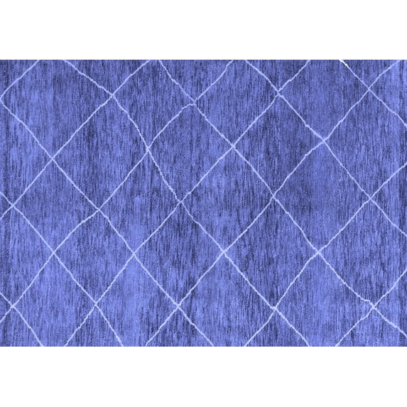 Ahgly Company Machine Washable Indoor Rectangle Abstract Blue Modern Area Rugs, 6' x 9'